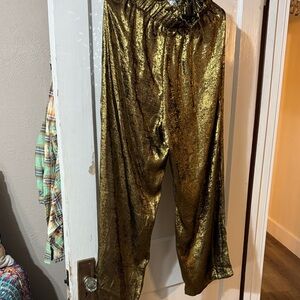 Gold Straight Leg Women's Pants
